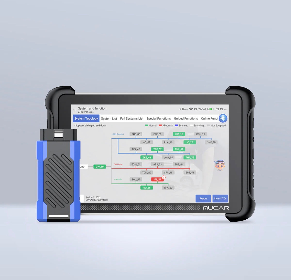 MUCAR 892BT PRO AI Diagnostic Scanner with J2534 Pass-Thru & Topology Mapping
