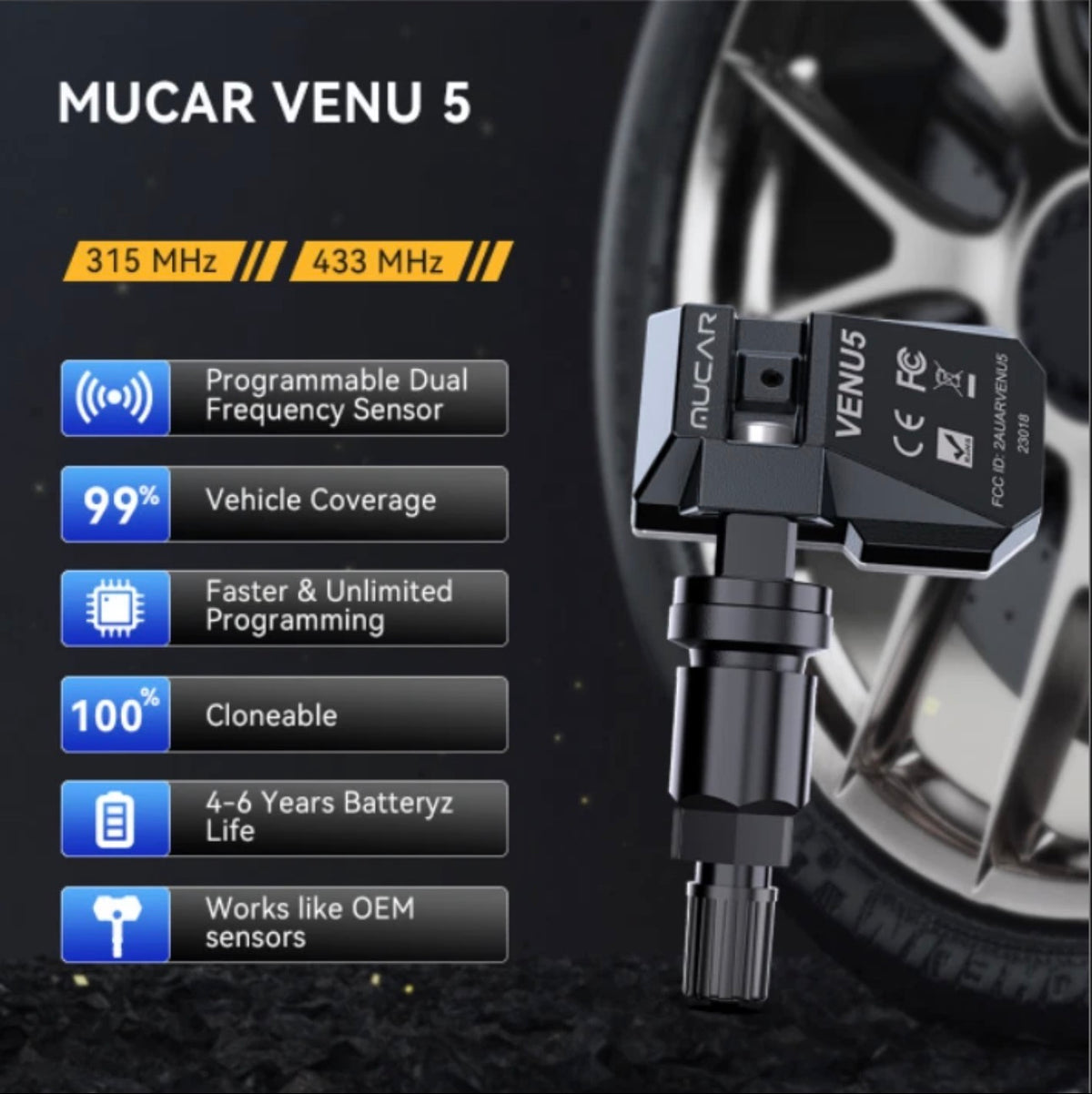 MUCAR VENU 5 Tire Pressure Sensor