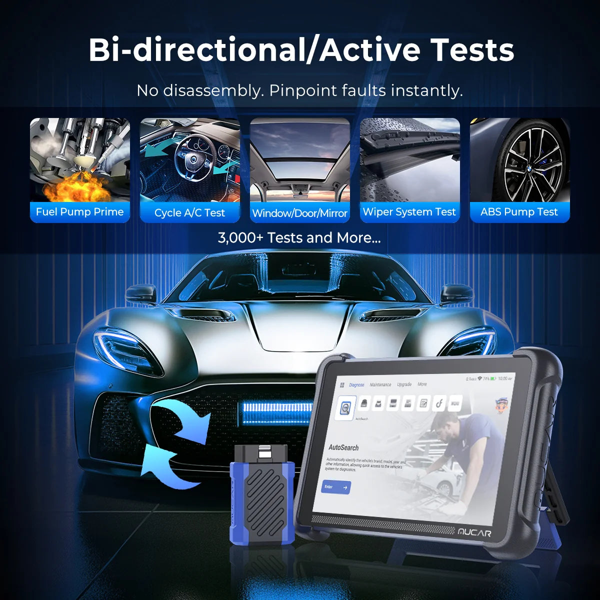 MUCAR 892BT AI-Assisted Bidirectional Diagnostic Scanner