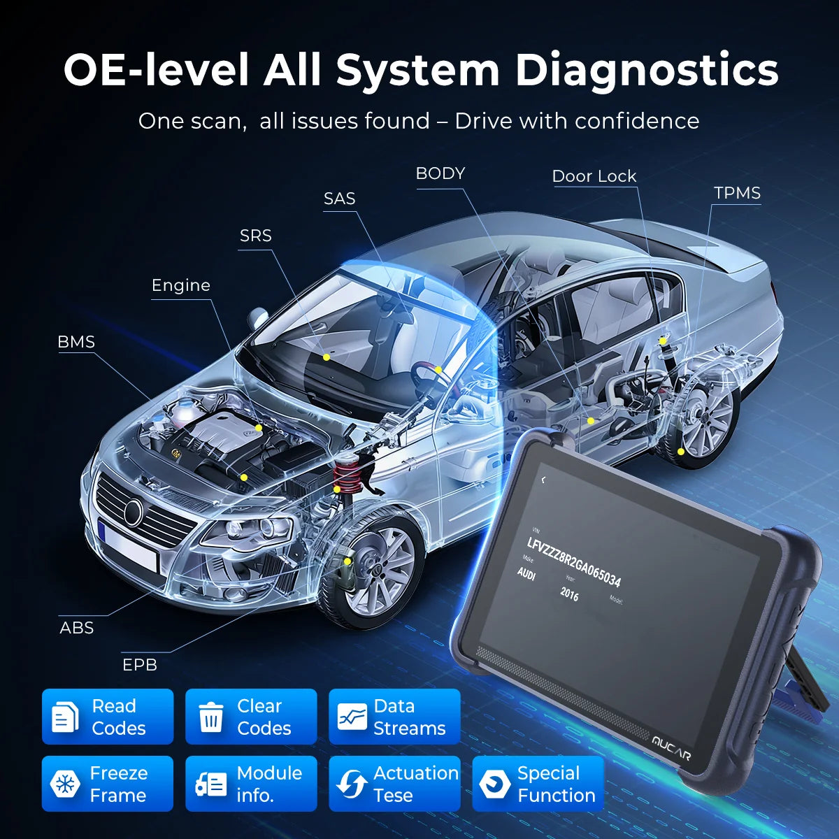MUCAR 892BT AI-Assisted Bidirectional Diagnostic Scanner