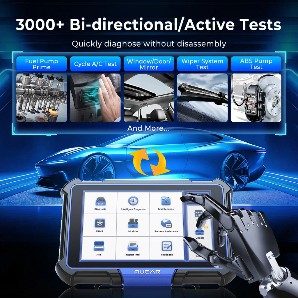 MUCAR VO8 8-Inch Professional All-In-One Bi-Directional Diagnostic Kit