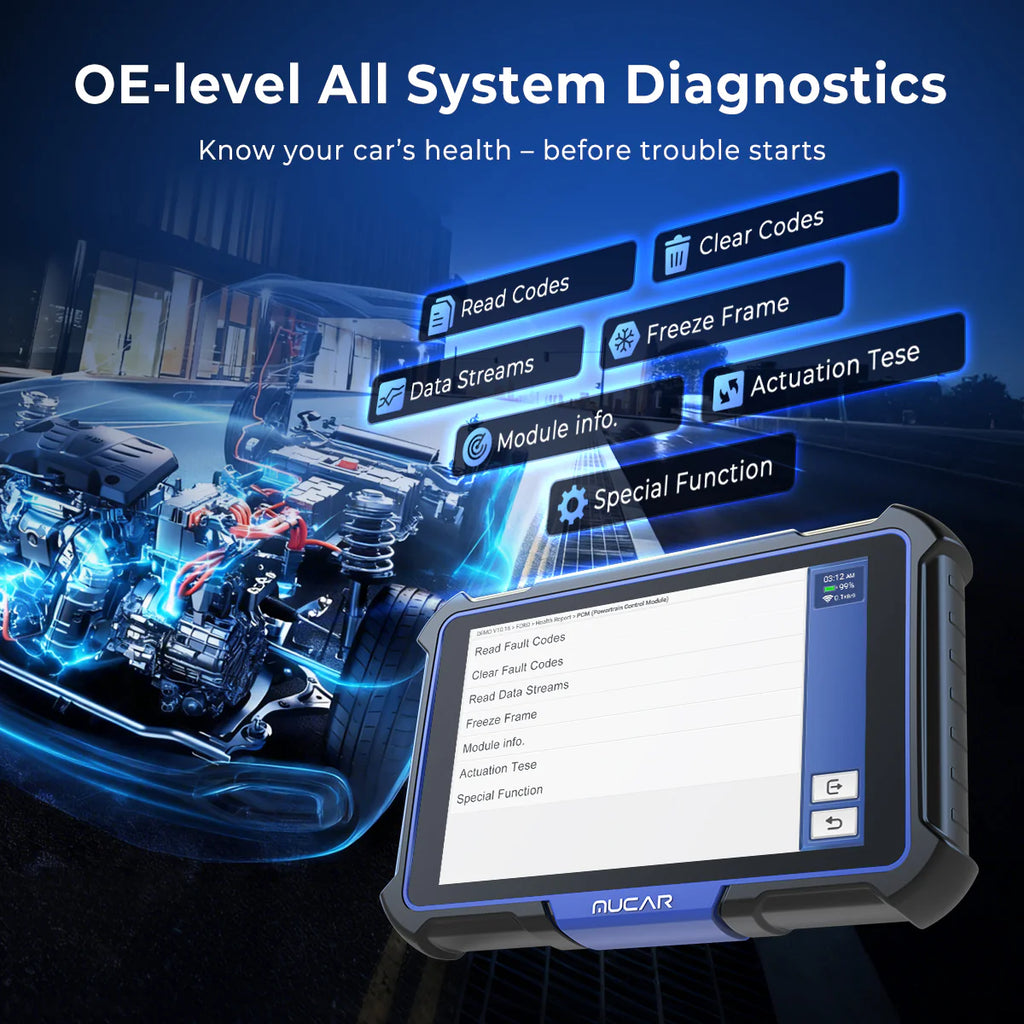 MUCAR VO8 8-Inch Professional All-In-One Bi-Directional Diagnostic Kit