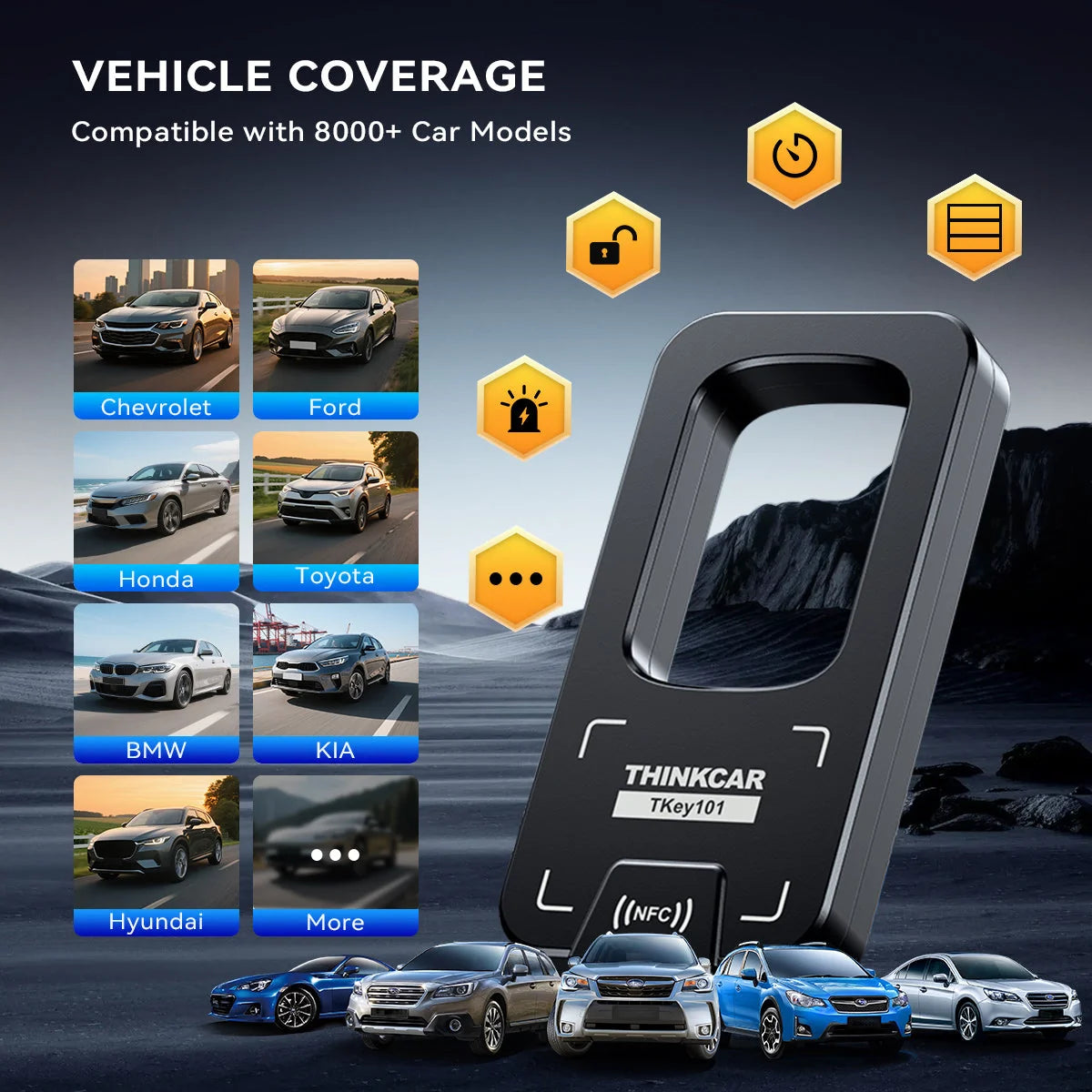 TKEY101 - Universal Car Key Programmer with 6 Remote Keys