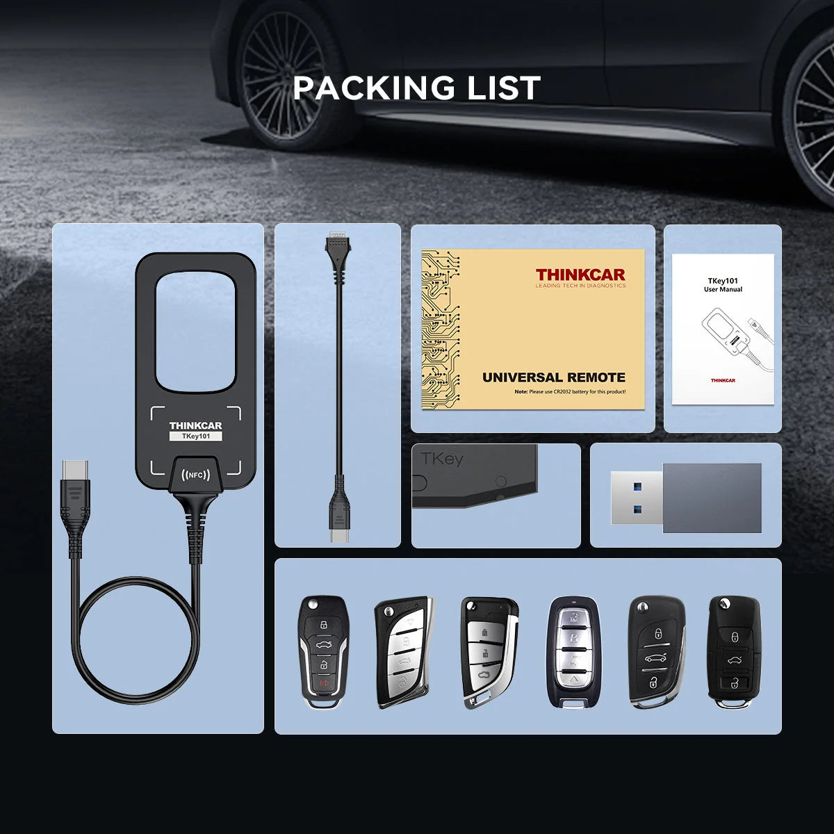 TKEY101 - Universal Car Key Programmer with 6 Remote Keys